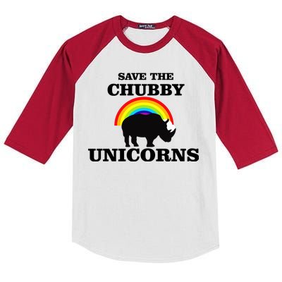 Save The Chubby Unicorns Rainbow Kids Colorblock Raglan Jersey