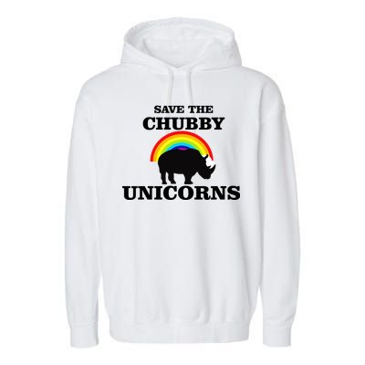 Save The Chubby Unicorns Rainbow Garment-Dyed Fleece Hoodie