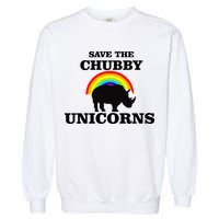 Save The Chubby Unicorns Rainbow Garment-Dyed Sweatshirt