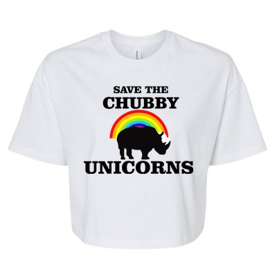 Save The Chubby Unicorns Rainbow Bella+Canvas Jersey Crop Tee