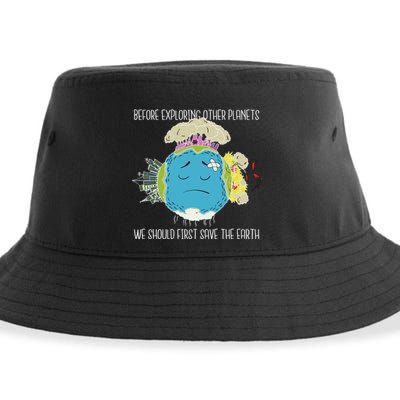 Save The Earth Before Exploring Other Planets Sustainable Bucket Hat