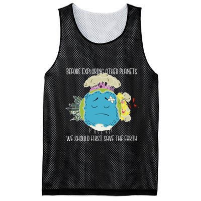 Save The Earth Before Exploring Other Planets Mesh Reversible Basketball Jersey Tank