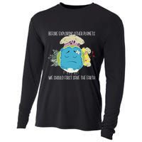 Save The Earth Before Exploring Other Planets Cooling Performance Long Sleeve Crew