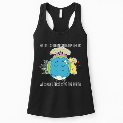 Save The Earth Before Exploring Other Planets Womens Tank Top