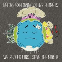 Save The Earth Before Exploring Other Planets Cotton Canvas Backpack