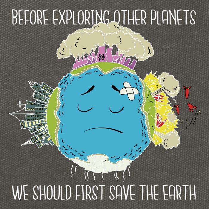 Save The Earth Before Exploring Other Planets Cotton Canvas Backpack