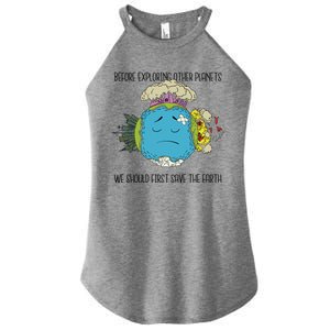 Save The Earth Before Exploring Other Planets Women's Perfect Tri Rocker Tank