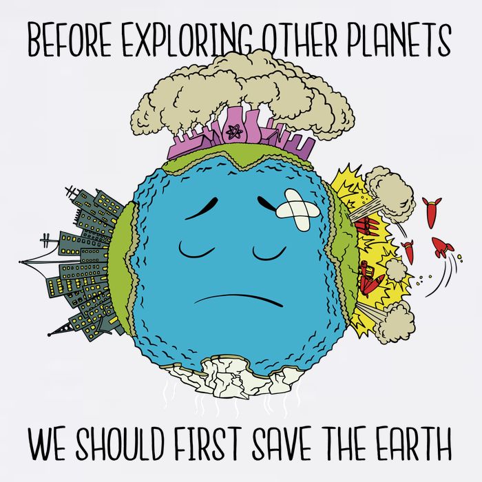 Save The Earth Before Exploring Other Planets Garment-Dyed Sweatshirt