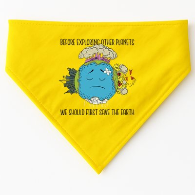 Save The Earth Before Exploring Other Planets USA-Made Doggie Bandana