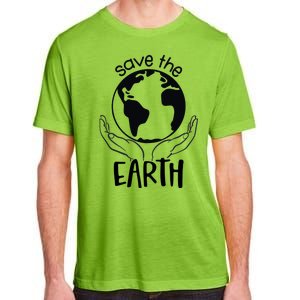 Save The Earth Holding Globe Adult ChromaSoft Performance T-Shirt