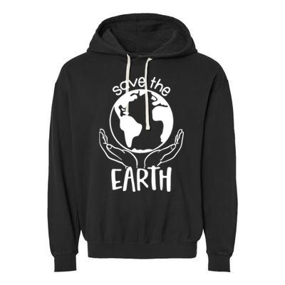 Save The Earth Holding Globe Garment-Dyed Fleece Hoodie