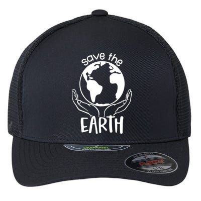 Save The Earth Holding Globe Flexfit Unipanel Trucker Cap