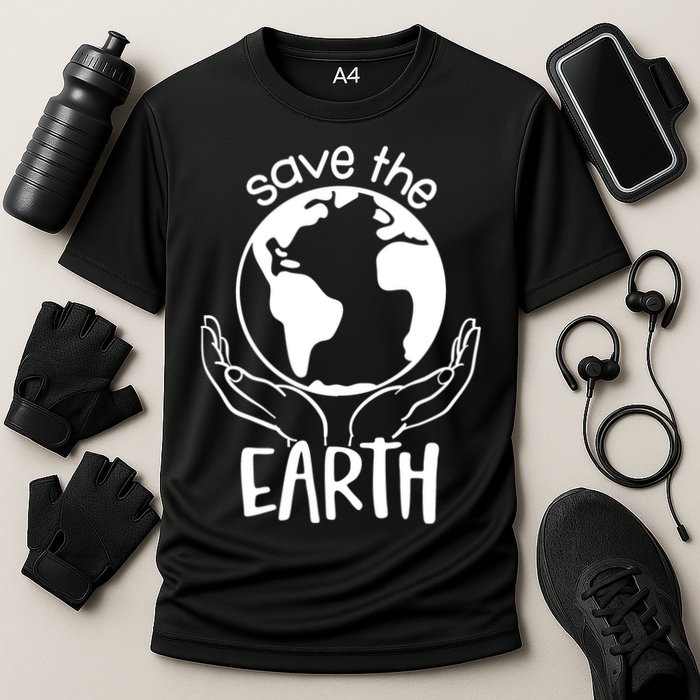 Save The Earth Holding Globe Performance Shirt