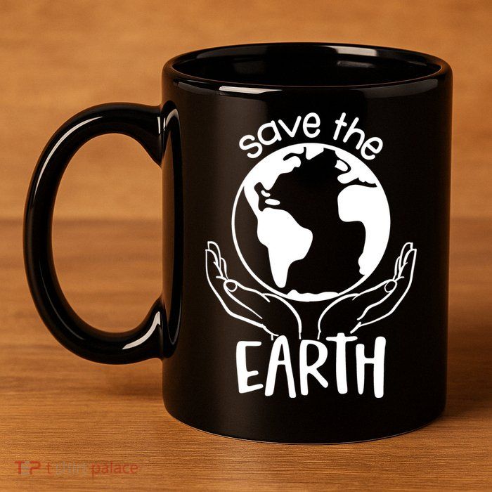 Save The Earth Holding Globe 11oz C Handle Ceramic Mug