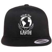 Save The Earth Holding Globe Flat Bill Trucker Hat