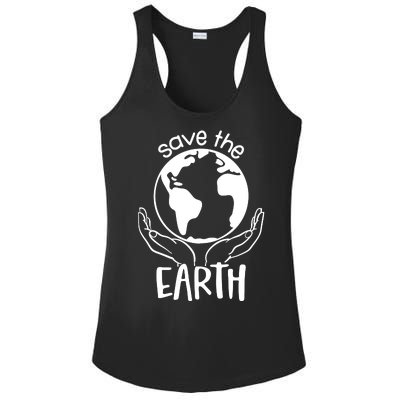 Save The Earth Holding Globe Ladies PosiCharge Competitor Racerback Tank