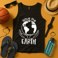 Save The Earth Holding Globe Tank Top