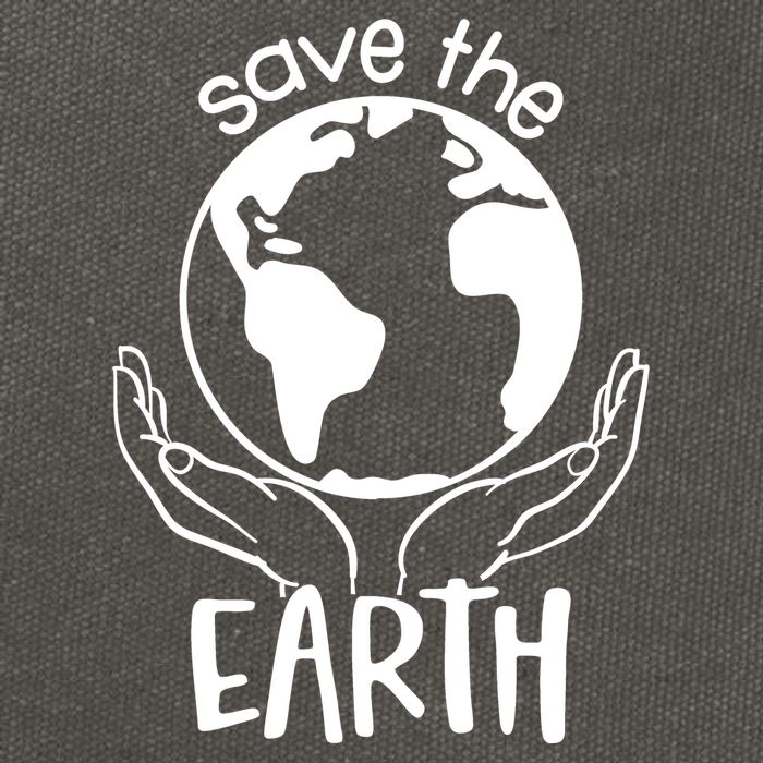 Save The Earth Holding Globe Cotton Canvas Backpack