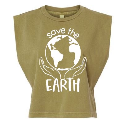 Save The Earth Holding Globe Garment-Dyed Women's Muscle Tee