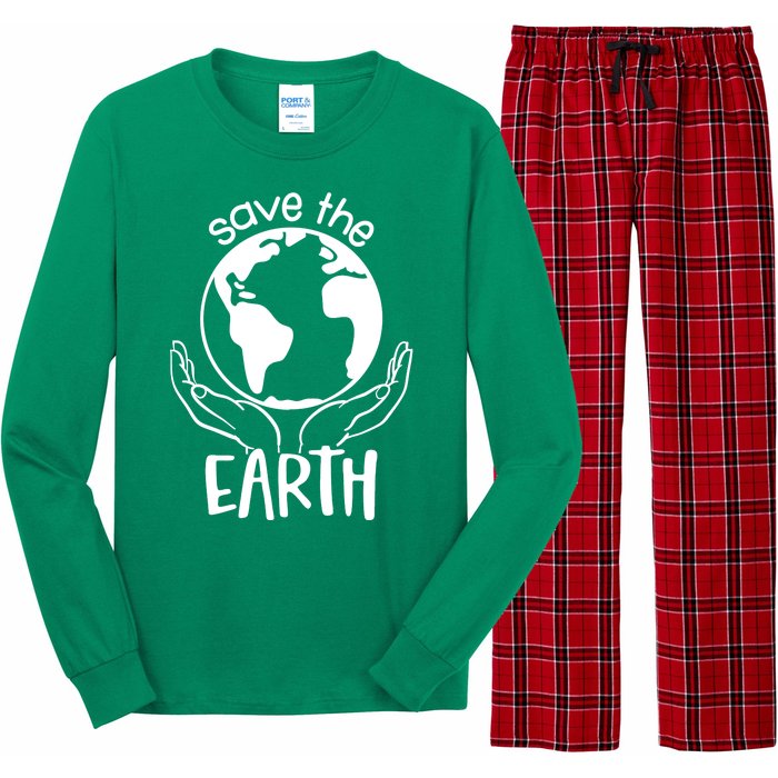 Save The Earth Holding Globe Long Sleeve Pajama Set