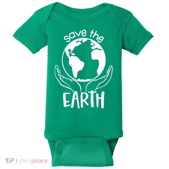 Save The Earth Holding Globe Baby Bodysuit