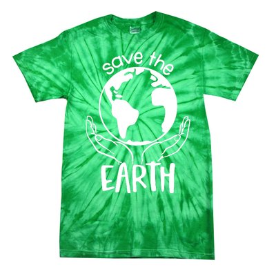 Save The Earth Holding Globe Tie-Dye T-Shirt