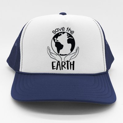 Save The Earth Holding Globe Trucker Hat