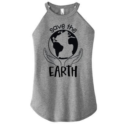 Save The Earth Holding Globe Women’s Perfect Tri Rocker Tank