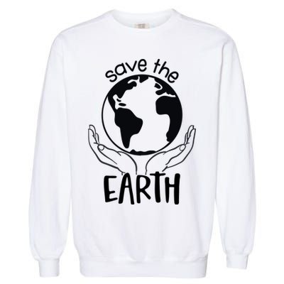 Save The Earth Holding Globe Garment-Dyed Sweatshirt