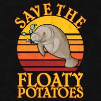 Save The Floaty Potatoes Manatee  Ladies PosiCharge Tri-Blend Wicking Tank