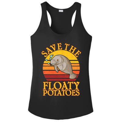 Save The Floaty Potatoes Manatee  Ladies PosiCharge Competitor Racerback Tank