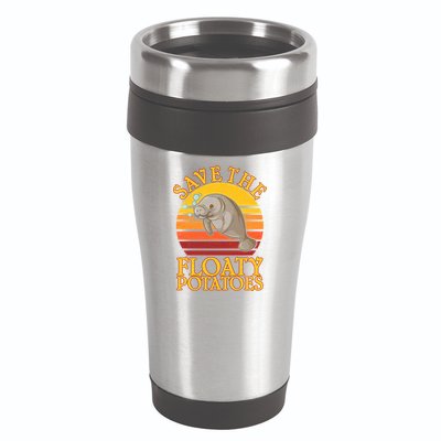 Save The Floaty Potatoes Manatee  16oz Travel Tumbler