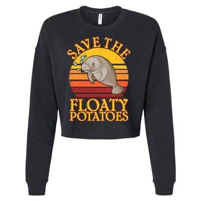 Save The Floaty Potatoes Manatee  Cropped Pullover Crew