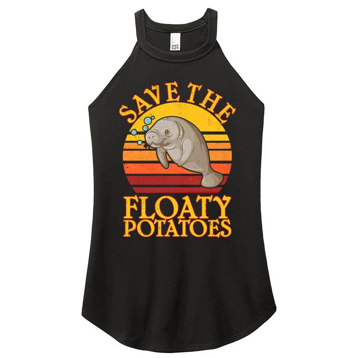 Save The Floaty Potatoes Manatee  Women's Perfect Tri Rocker Tank