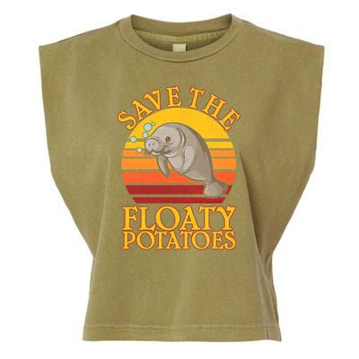 Save The Floaty Potatoes Manatee  Garment-Dyed Women's Muscle Tee