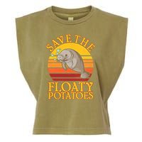 Save The Floaty Potatoes Manatee  Garment-Dyed Women's Muscle Tee