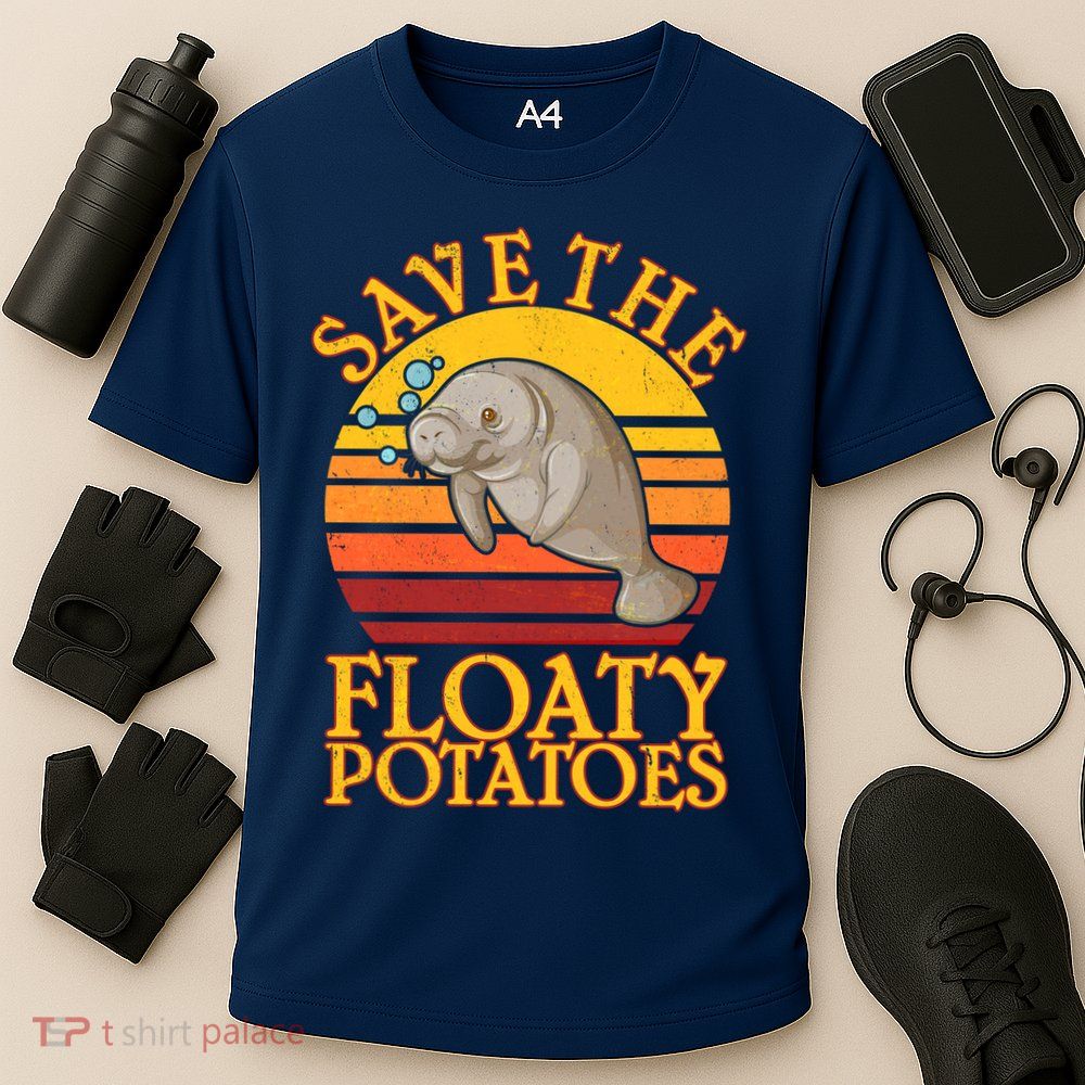 Save The Floaty Potatoes Manatee  Performance Shirt