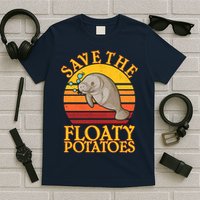 Save The Floaty Potatoes Manatee  T-Shirt