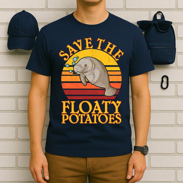 Save The Floaty Potatoes Manatee  T-Shirt