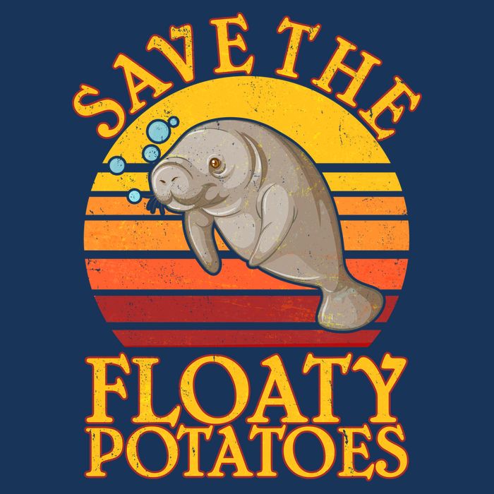 Save The Floaty Potatoes Manatee  T-Shirt