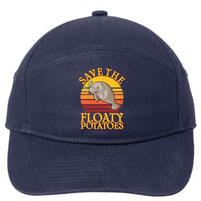 Save The Floaty Potatoes Manatee  7-Panel Snapback Hat