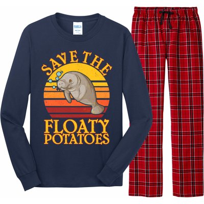 Save The Floaty Potatoes Manatee  Long Sleeve Pajama Set