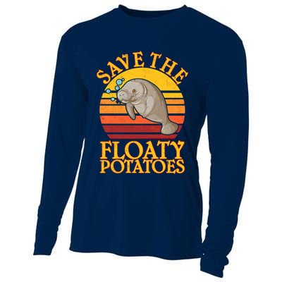 Save The Floaty Potatoes Manatee  Cooling Performance Long Sleeve Crew
