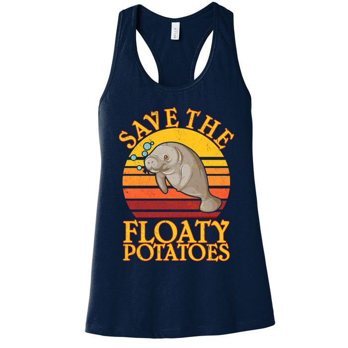 Save The Floaty Potatoes Manatee  Womens Tank Top