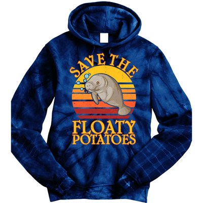 Save The Floaty Potatoes Manatee  Tie Dye Hoodie