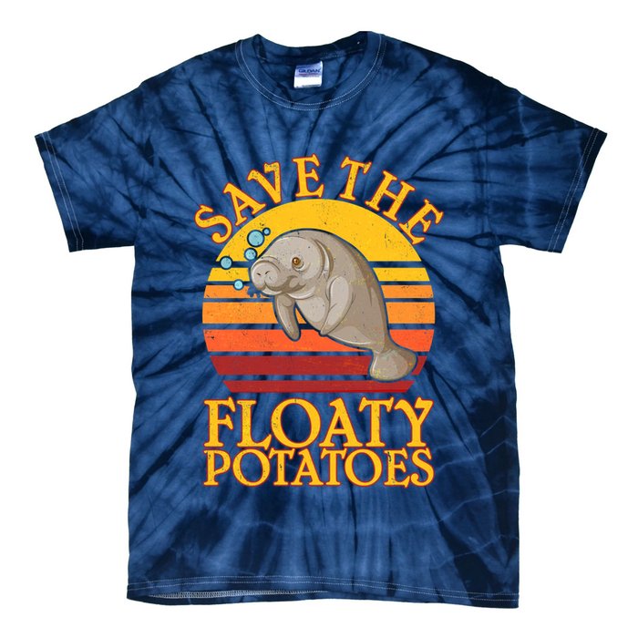 Save The Floaty Potatoes Manatee  Tie-Dye T-Shirt