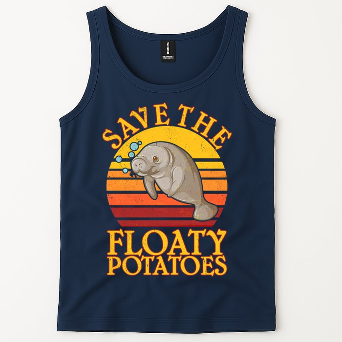Save The Floaty Potatoes Manatee  Tank Top
