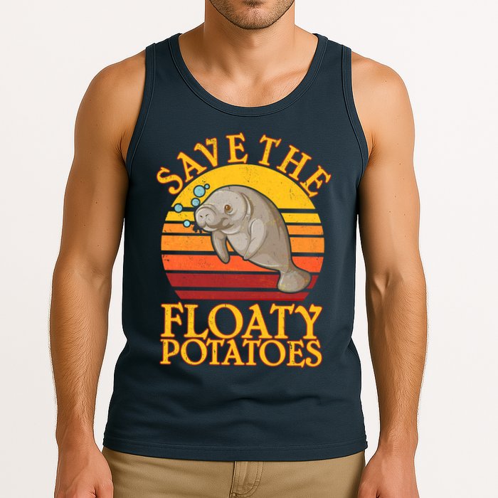 Save The Floaty Potatoes Manatee  Tank Top