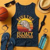 Save The Floaty Potatoes Manatee  Tank Top