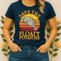 Save The Floaty Potatoes Manatee  Womens T-Shirt